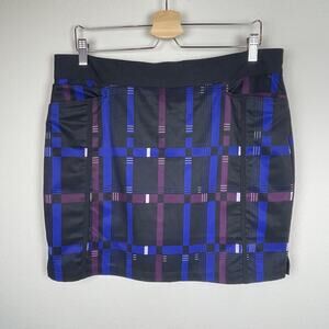 Adidas Black Golf Size M Geometric Stretch Skort Athleisure‎ Pockets Pickleball
